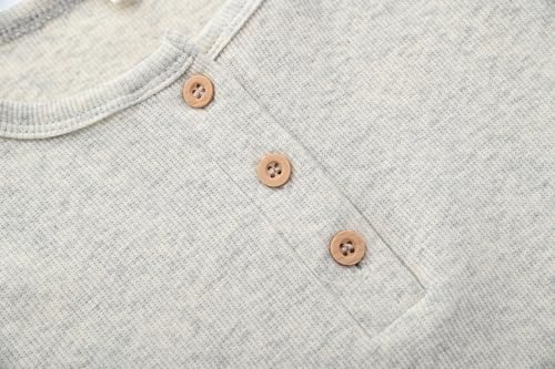 Teach Leanbh Toddler Boys Henley Shirt Cotton Soild Long Sleeve Tops for Kids 18 Months-7 Years3