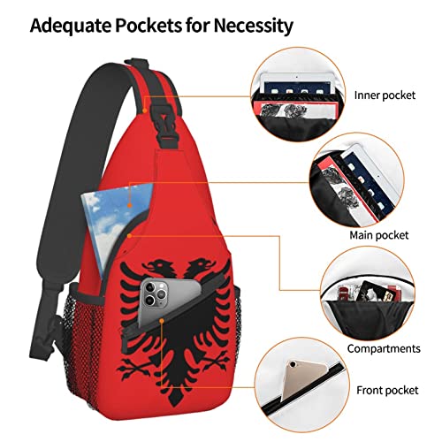 Mochila bandolera unisex negra estilo Albania miniatura 5
