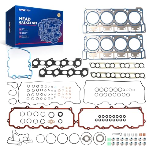 Image of KAX Engine Cylinder Head Gasket Set Compatible with Ford F-250 F-350 Super Duty 2003-2007, Excursion 2003-2005, E-350 Super Duty 2004-2010, E-350 Club Wagon 2004-2005 6.0L, Head Gasket Kit, OE#26374PT