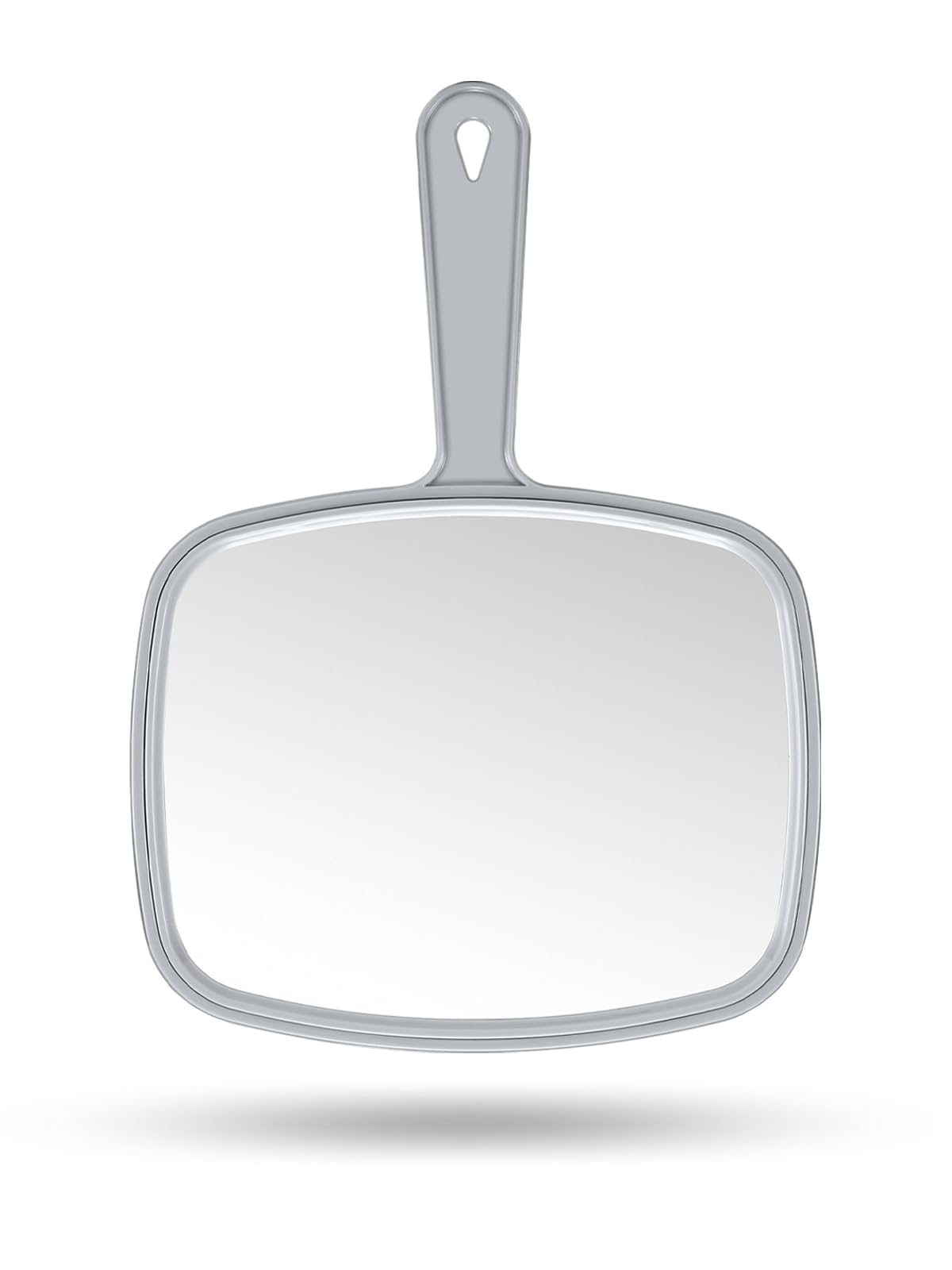 Hand Mirror Salon Barber Hairdressing Handheld Mirror with Handle (Square Grey 7.4 x 10.3 inches)