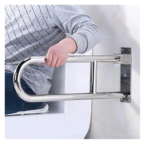 Barras de agarre para seguridad en el baño, pasamanos plegable, riel de soporte de acero inoxidable, barra de agarre duradera para inodoro