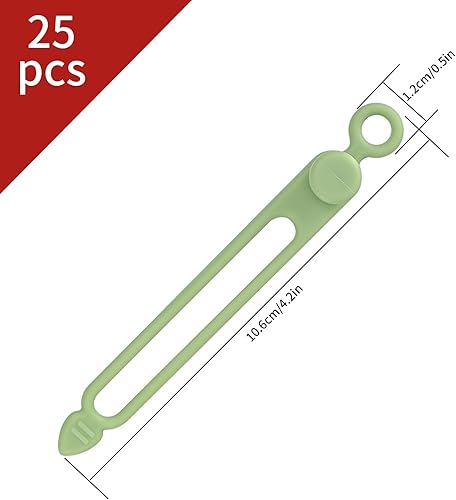 Miniatura 2 de 25 bridas de silicona reutilizables, organizador de cables para organizar cables, organizador de cables para sujetar auriculares, cargador de