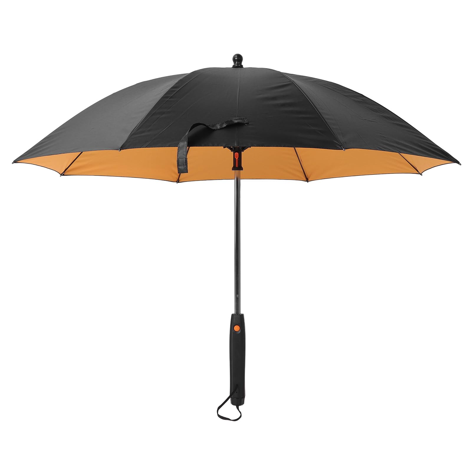 Przenośny Parasol z Wentylatorem i Systemem Zamgławiania na Letnie Podróże, Parasol Chłodzący 190T, Czarna Tkanina Impact