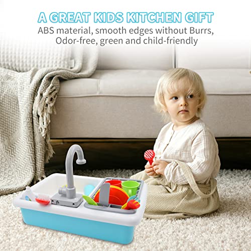 Acelane Spülbecken Spielzeug Set mit fließendem Wasser Rollenspiel-Küchen-Spielzeug-Set, ideales Weihnachts-Geburtstags-Geschenk für Kinder, Mädchen, Jungen
