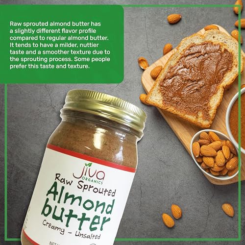 Jiva Organics NONE Raw Sprouted Organic Almond Butter 16-Ounce Large Jar thumb #2