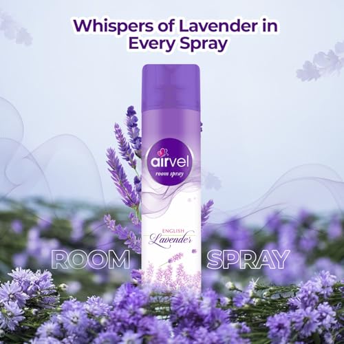 Image of Airvel Lavender Fragrance Spray Pack of 2 (217ml each) | Non-Toxic, Safe | Long-Lasting Bathroom Freshener Spray for Toilet & Room