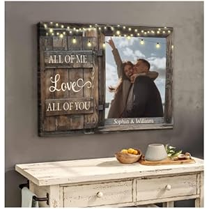 IZI POD Couples Canvas, All of Me Love all of You Canvas, Custom Name and Photo Couple Wall Art, Gift for Engagement, Him, Her, Wedding, Valentines, Birthday, Christmas IZI POD Couples Canvas All of Me Love all of You Canvas Custom Name and Photo Couple Wall Art Gift for Engagement Him Her Wedding Valentines Birthday Christmas