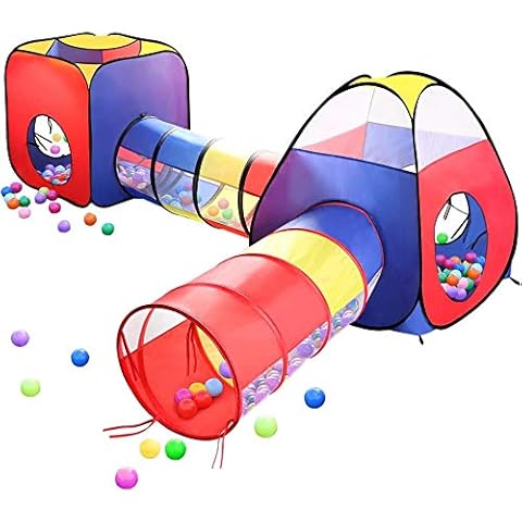 EocuSun Kids Play Tent Pop Up Tent 4 in 1 Tent Playhouse Crawl Tunnel Ball Pit Indoor Outdoor Playground with Zipper Storage Bag for Boys Girls Babies Toddlers Children Tent Cover