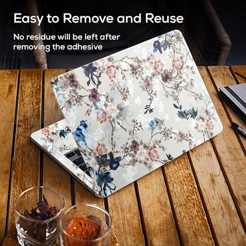 Image of Galaxsia Floral D23 Full Body Vinyl Laptop Skin /Sticker /Cover Upto 15.6 Inches Laptops Laminated-Removable-HD Quality Compatible for Hp-Dell-Sony-Lenovo-Asus etc.(15x10 Inches)