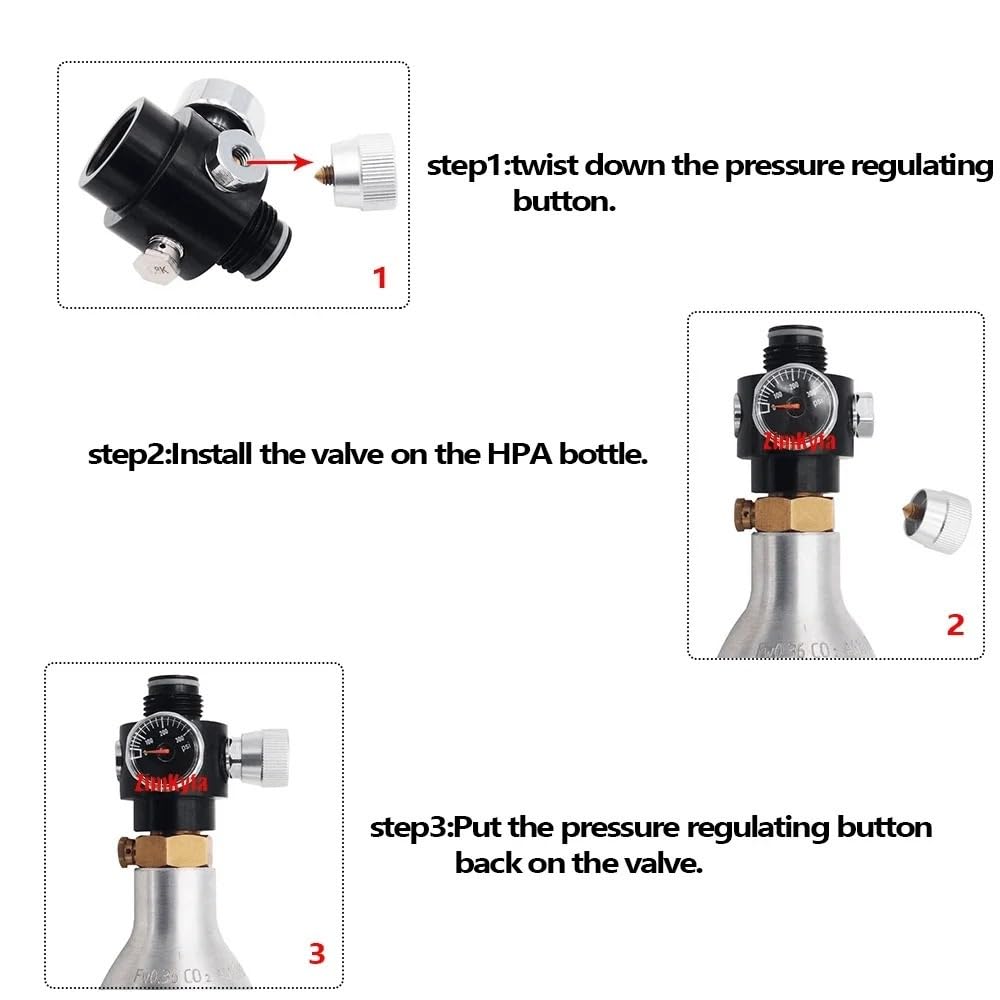 Herramienta neumática Regulador de aire CO2 Control de presión ajustable 0-200PSI o 0-800PSI apto for cilindro de tanque de roscas .825 "-14NGO G1/2-14(300psi gauge)