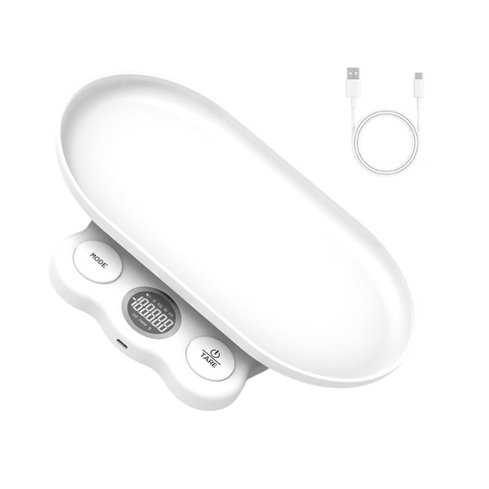 Báscula para bebés y mascotas con bandeja desmontable, función de bloqueo automático, para bebés de hasta 5 kg, con textura ABS