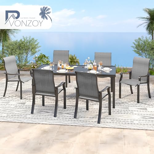 Vonzoy Outdoor Patio Dining Chairs Set Of 2, High Back Patio Chairs, All-Weather Textilene Outdoor Seating With Armrests For Lawn thumb #1