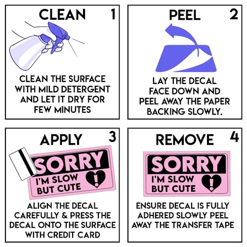 Image of [7.5X3.75 inch] Sorry I'm Slow But Cute Bumper Sticker Bad Driver Sticker Newbie Driver Car Sticker Funny Car Signs for The Novice or Beginner Safety Sign Gifts Decoration for Car Truck Windows Laptop Auto
