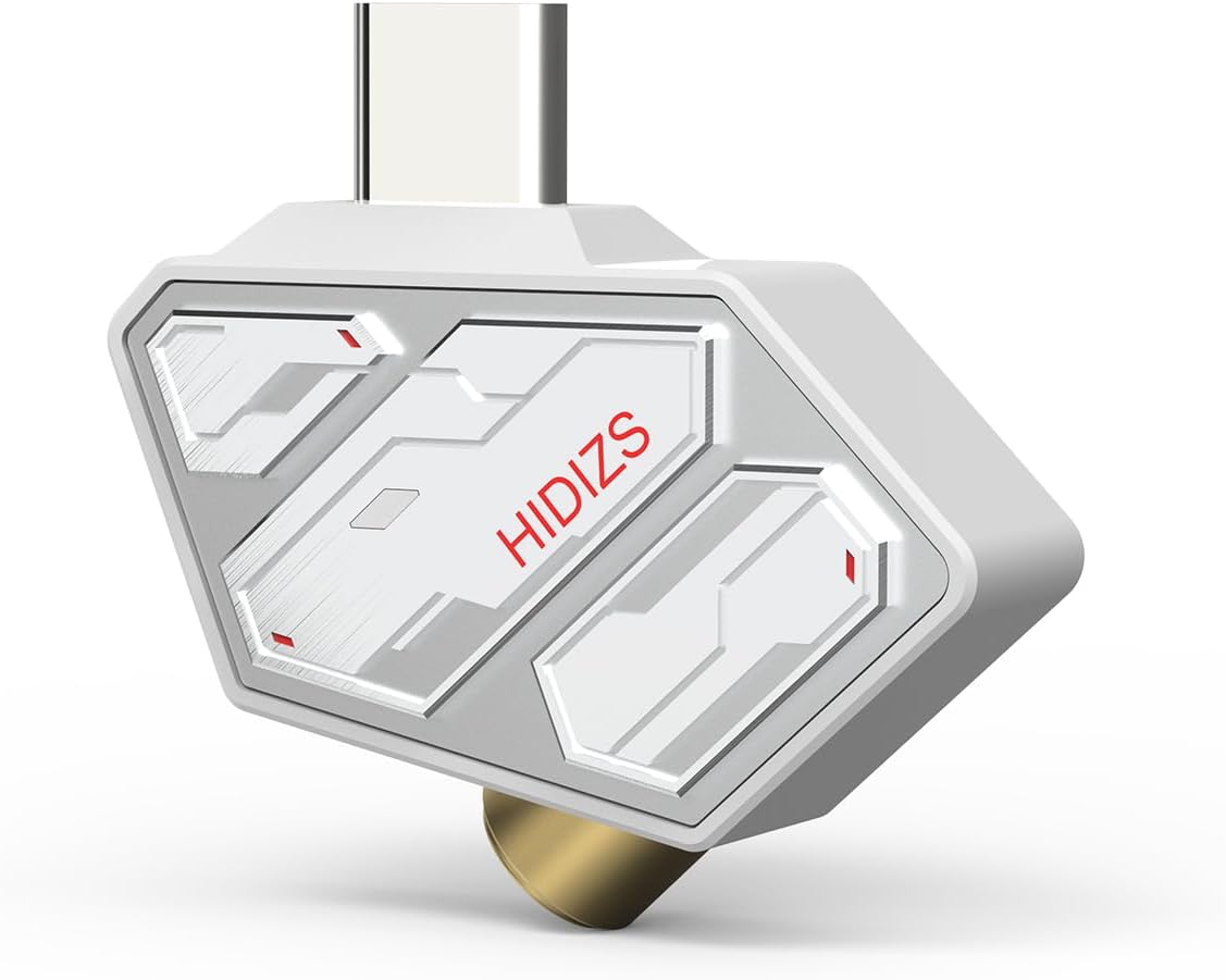 Hidizs SD2 3.5mm to USB-C DAC Dongle, ES9270 Chip, Type-C Headphone Adapter, Hi-Res PCM/DSD128, HD Mic Support, 20Hz-40kHz Frequency Response, Inline Control, Zero Delay, White