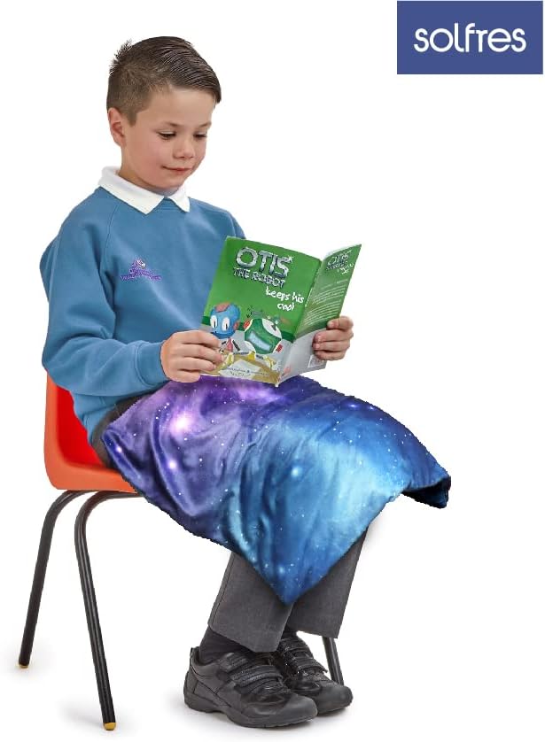 Miniatura 5 de Solfres Manta pequeña con peso para niños y adolescentes, 20 x 23 pulgadas, 5 libras, tamaño de viaje de felpa para terapia del sueño con funda
