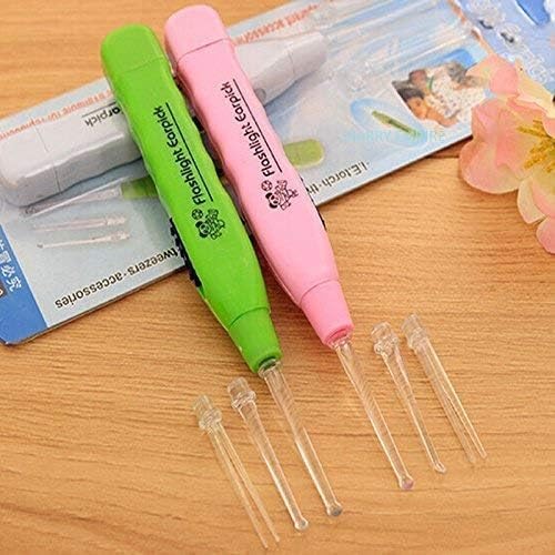 Image of Pack of 4 LED Flashlight Earwax Removal Tool - Safe Earpick Cleaner for Kids & Adults | Ear Cleaning Kit With Light for Easy & Precise Wax Removal