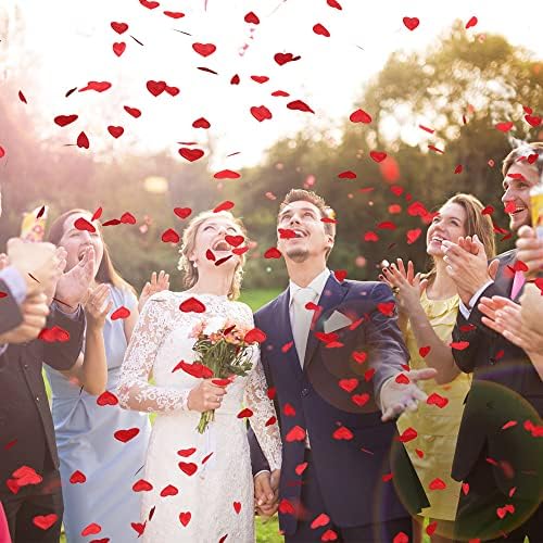 100Pcs Red Heart Shape Confetti Decoration, Heart Sponge Petals Confetti Wedding Confetti, Love Heart Confetti Table Decorations for Wedding Engagement Valentines Bridal Shower