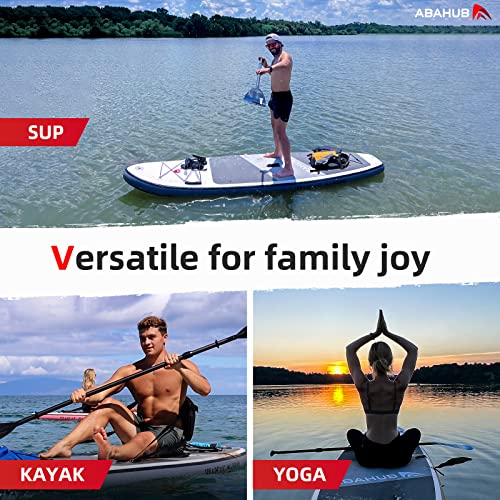 Abahub Inflatable Sup, Wide 10'6" X 34" X 6" Isup, Gray Standup Paddleboard With Adjustable Carbon Fiber Paddle, Kayak Seat, For Yoga, Paddle Board, Kayaking, Surf, Canoe, Fishing #TOP5