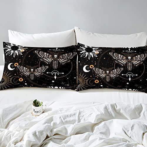 Feelyou Conjunto de edredom infantil com enchimento interno de caveira com borboleta, conjunto de ed