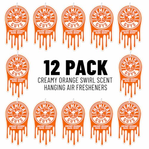 Image of Chemical Guys, Hanging Air Fresheners, Creamy Orange Swirl Scent, 3 Pack | Sweet citrus and creamy vanilla hanging fresheners refresh cars, home and garage while neutralizing odors