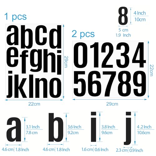 34 Stück Zahlen Aufkleber,Hausnummer Klebend,Aufkleber Zahlen,Hausnummern,Klebezahlen Wetterfest,Zahlenaufkleber,14 Kleinbuchstaben + 20 Zahlen 0-9,Für Türen,Briefkästen,Regale,Dekorieren
