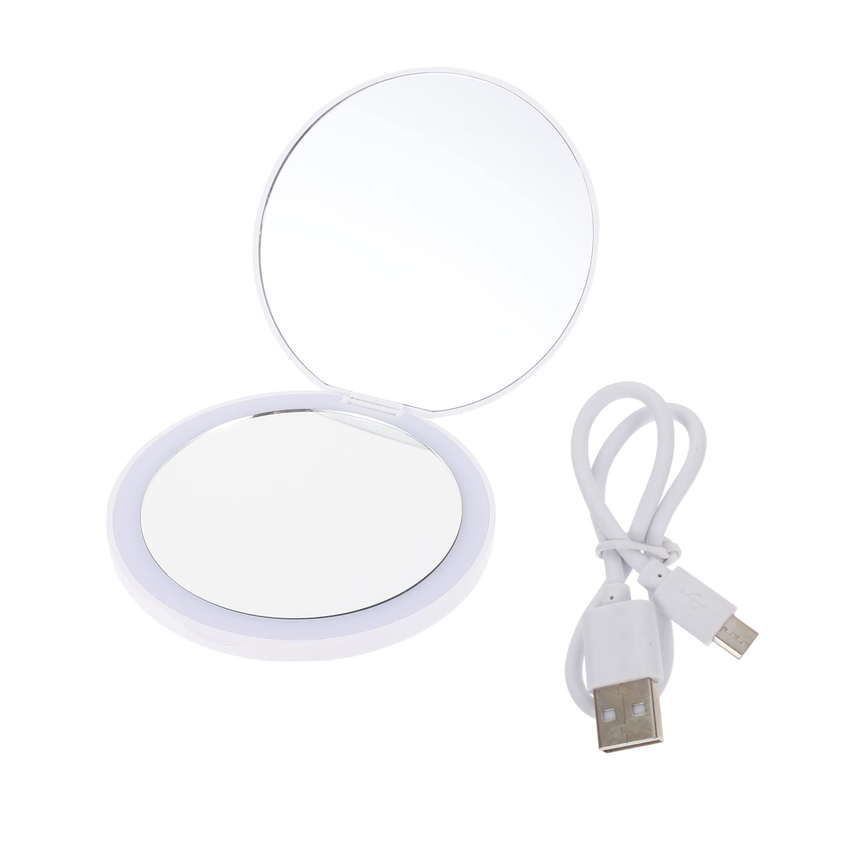 HAVVMK 1 Espejo de tocador LED, Espejo de Maquillaje Plegable, Espejo de tocador de Viaje, Espejo de Bolsillo, Espejo de pie, Espejo de Maquillaje, Espejo de Aumento con luz, Espejo cosm