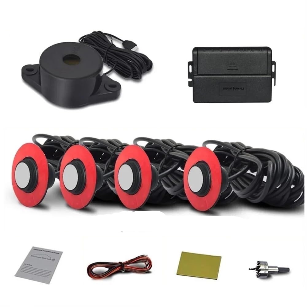 Kit sensori parcheggio Sensori di parcheggio da 165 mm Radar | Sensori di parcheggio da 165 mm Radar di backup Aereo 4 Aiuto per la retromarcia il paraurti Profondità regolabile assistere