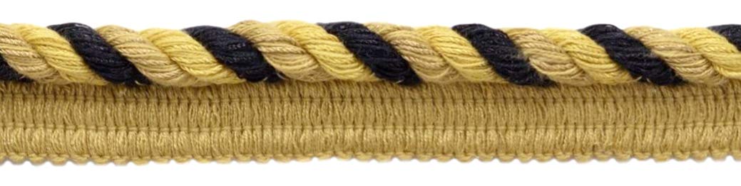 Cordon passepoil de couture 10mm noir or camel, ruban d'ameublement 7,3m Havana