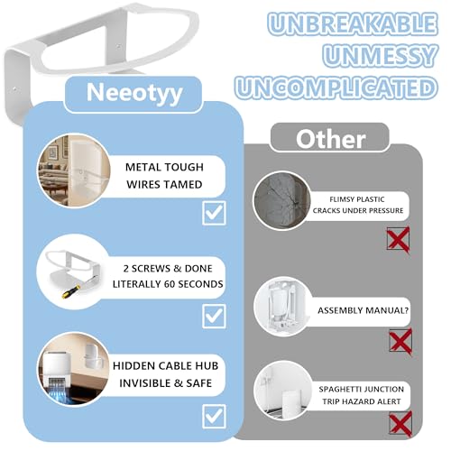 Image of Metal Wall Mount for eero Pro 7, Heavy-Duty Metal Bracket, Secure Cable Management, Includes Screws & Screwdriver, Easy Installation, Compatible with eero 7 Pro Mesh System (1 Pack)