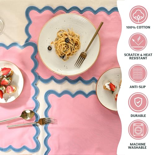 Folkulture FKCCPMCSE-LB Placemats Set Of 4, 13 X 19 Inches 100% Cotton Rustic Place Mats Or Heat Resistant Woven Table Mats thumb #1