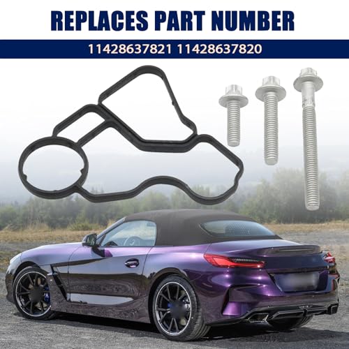 Image of Oil Filter Housing Gasket Oil Filter Housing Bolt Seal Kit Compatible with BMW 1 SERIES M 128i 135i 323i 325xi 328i 328xi 330i 330xi 335i 530i 535i M2 X4 X5 X6 Z4,Replace for 11428637821 11428637820