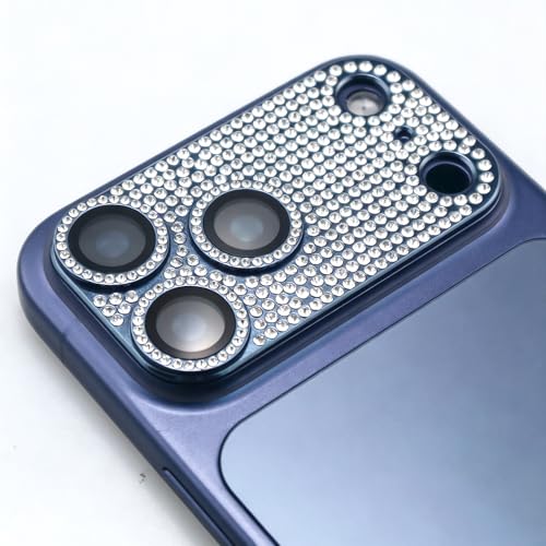 Luxqlo for iPhone 17 Pro Camera Lens Protector, Full Coverage Bling Diamond Tempered Glass Lens Cover, Sparkly Rhinestone Accessories (Dark Blue, for iPhone 17 Pro) by Luxqlo - Used condition - Image 3