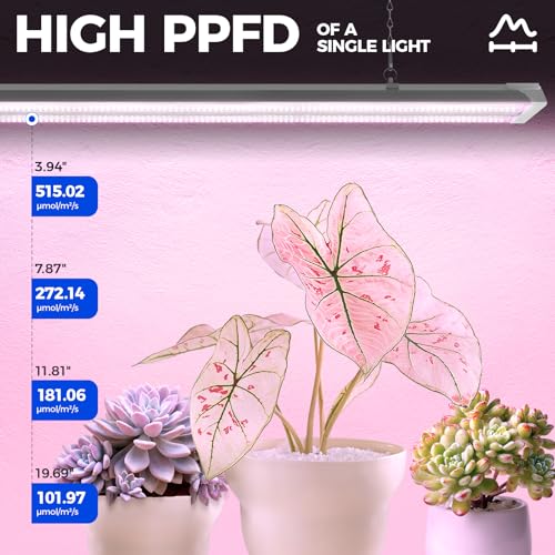 Image of Barrina TX72 4FT Grow Lights for Seed Starting, 72W(500W Equivalent), High PPFD, Full Spectrum, Linkable, Hanging Light Fixture, Grow Lights for Indoor Plants, Vegetables with On /Off Switch, 1 Pack
