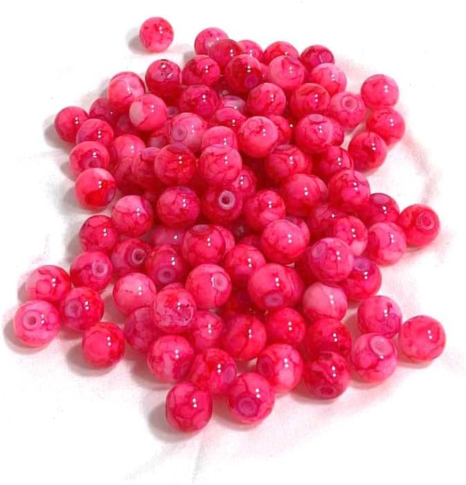 100 cuentas redondas de cristal sueltas de 0.315 pulgadas con agujero de 0.059 pulgadas para atar