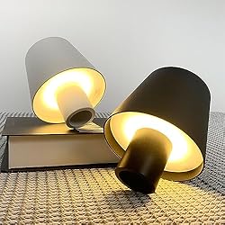 Lampara De Mesa Con Botellas De Plastico Lámpara de mesa LED recargable inteligente, 3 colores, regulable, botella de vino, lámpara de mesa, forma de seta, con batería de 2001 Mah, para interiores y exteriores, lámpara de mesa decorativa