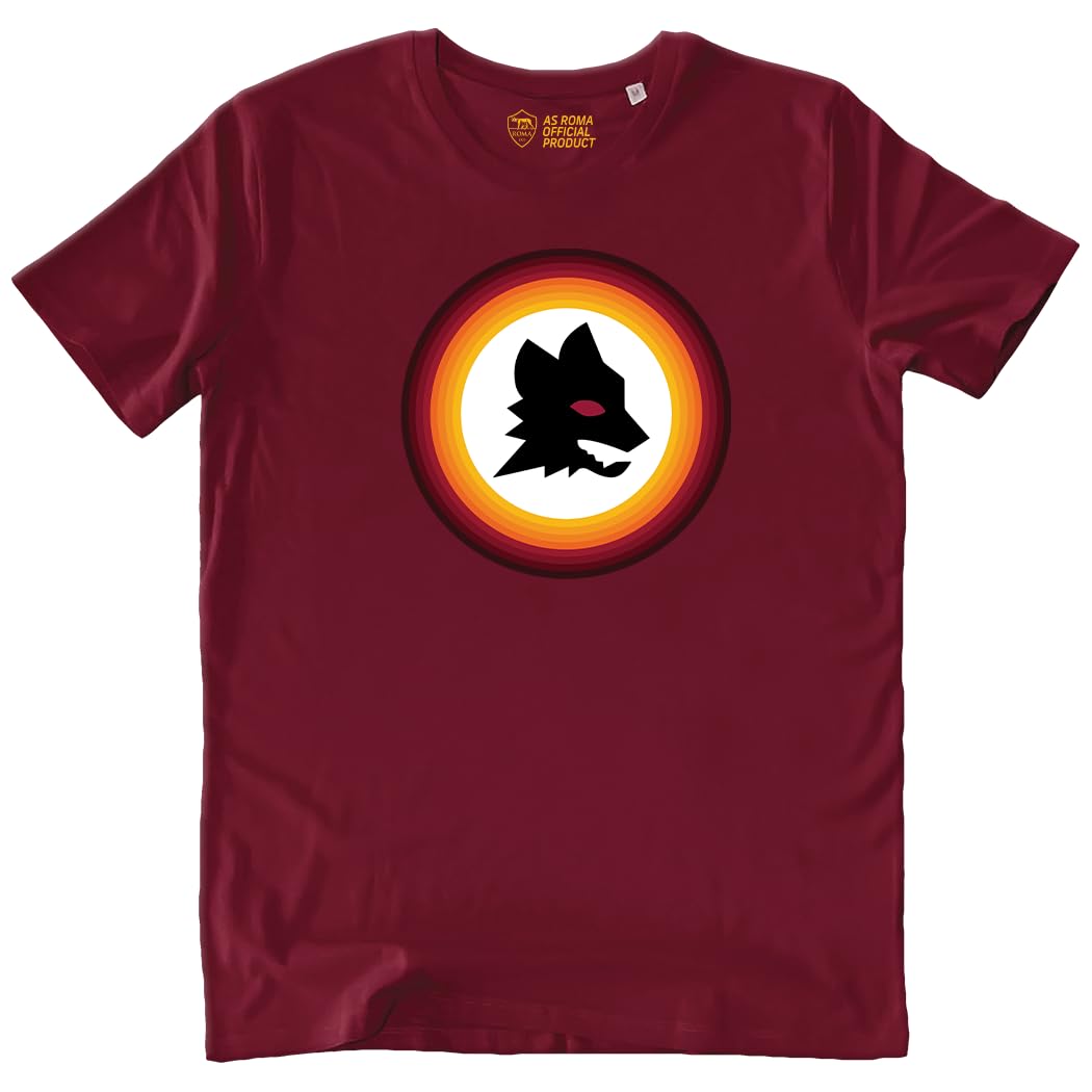 AS Roma Stadio Adult T-Shirt with Printed Turtleneck Red - L