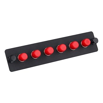 6 Simplex FC/UPC Fiber Patch Panel with Simplex Singlemode Red FC Adapters, 6 Fiber Ports