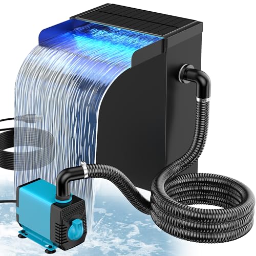 POPOSOAP Pond Waterfall Spillway with Blue LED