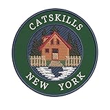 Cabin by The Lake - Catskills - New York 3.5' Embroidery DIY Iron on/Sew-on Decorative Patches Vacation Souvenir Travel Adventure Theme Novelty Applique