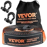 VEVOR Abschleppseil-Set 7,6 x 914,4 cm, Polyester-Abschleppgurt mit Einer Kapazität von 13.608 kg, 20.000 kg D-Ring-Schäkeln, Aufbewahrungstasche, für Geländefahrzeuge, Jeeps, Geländefahrzeuge, LKWs