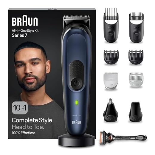 Braun Recortadora de Barba Series 7 Máquina Cortar Pelo, Máquina de afeitar, Cortapelos Hombre Kit 10 en 1 Para Barba, Pelos, Depilación Masculina, MGK7410,