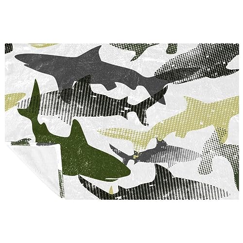 Plaid requin imprimé couverture de pique-nique et camping douce 150x100