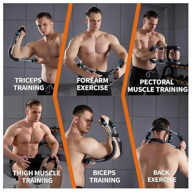 Twister Arm Trainer 60-90lb ¨C Adjustable Chest Workout Equipment, Power Twister Bar, Arm Strength Trainer for Home Workout, Portable Spring Resistance for Men & Women, Upper Body Fitness Equipment