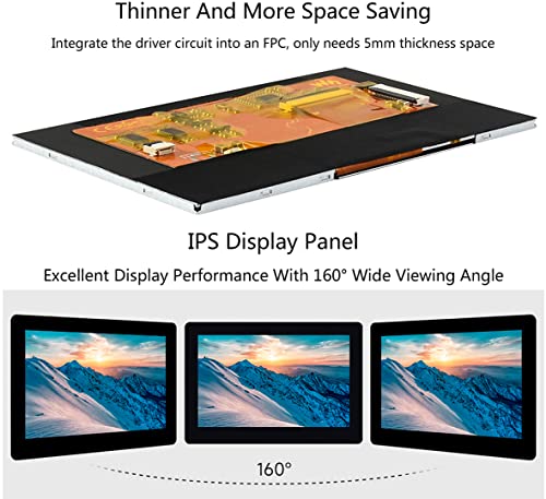 Image of waveshare 5inch Touch DSI Display 800 x 480, IPS Screen, 5-Point Capacitive Touch LCD,Compatible with Raspberry Pi 4B /3B+ /3A+ /3B /2B /B+ /A+, Compute Module3 /3+ /Compute Module 4