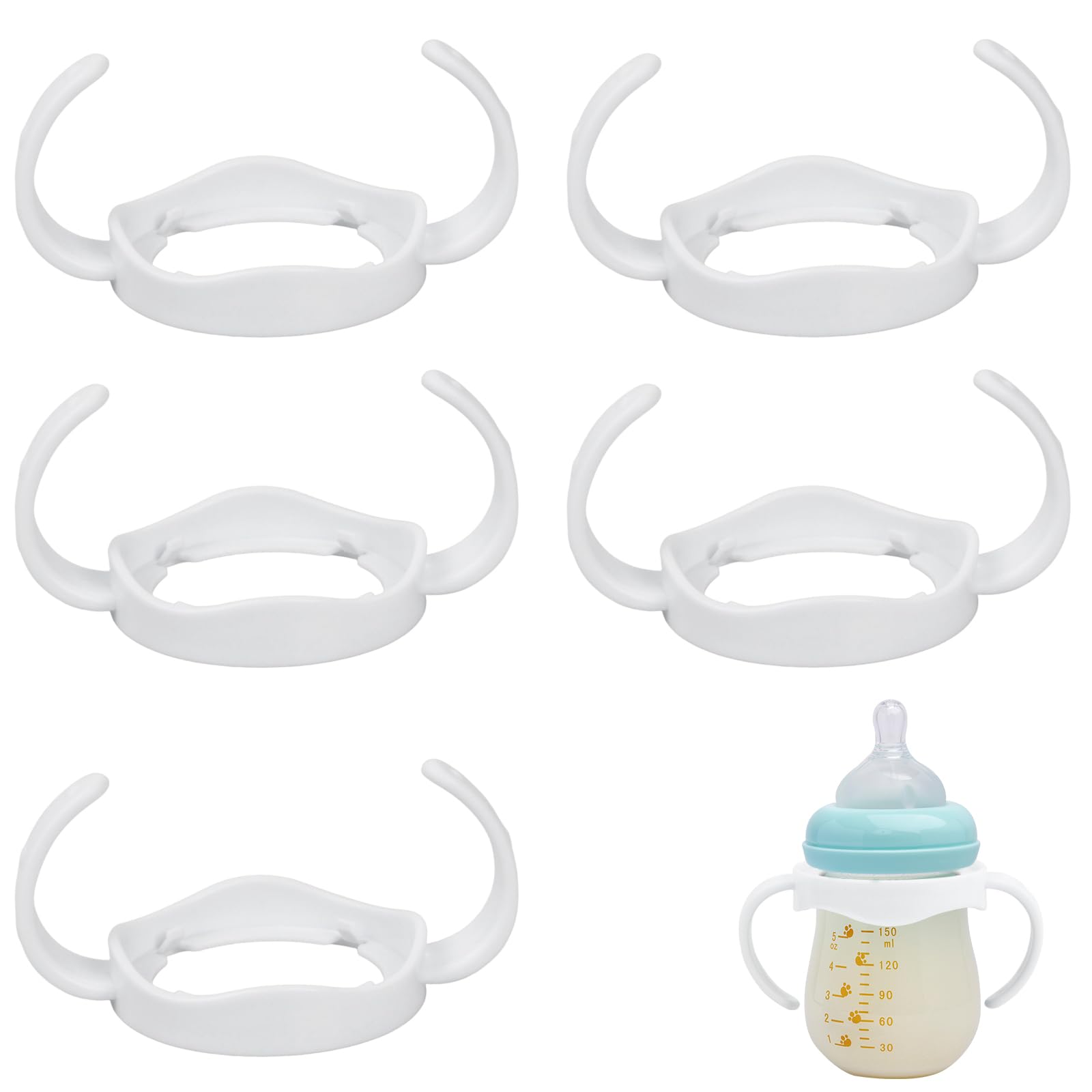 5 Pezzi Maniglie Biberon per philips avent, Impugnatura per Biberon in Plastica Standard Presa Facile, Bambini Manici di Biberon, Maniglia Accessori per Biberon Collo Largo