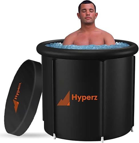 HYPERZ Baño de hielo portátil para entrenamiento de terapia de agua fría, bañera de recuperación de atletas, bañera de inmersión fría (negro)