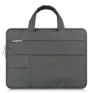 12 Zoll Laptop Schutzhülle Notebooks Hülle mit Griff und Tasche für New MacBook/MacBook Pro/MacBook Air/Notebooks/Ultrabooks Dunkelgrau