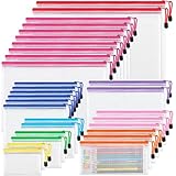 JARLINK 30 Pack 8 Sizes Mesh Pouch, 9 Colors, Waterproof Zipper File Bags Document Multipurpose Travel Bags for Office, School, Board Game, Puzzles, Cosmetics, Travel Accessories, and Home Organize