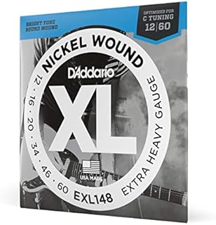 D'Addario Guitar Strings - XL Nickel Electric Guitar Strings - EXL148 - Perfect Intonation, Consistent Feel, Reliable Durability - For 6 String Guitars - 12-60 Extra Heavy