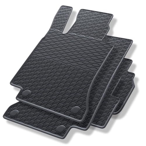 Mossa Tapis de Sol en Caoutchouc adapté pour Mercedes-Benz Classe C W205 Break, Berline (2013-2021) - Noir - Tapis de Voiture
